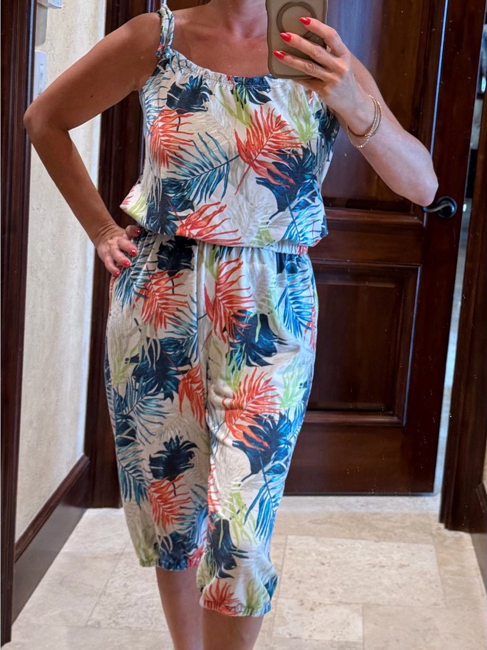 VENUS Multicolor Tropical Print Jumpsuit